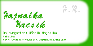 hajnalka macsik business card